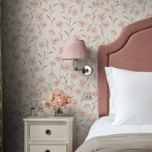 soft pink floral pvc wallpaper