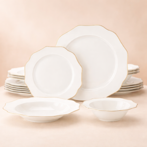 amelie scalloped porcelain tableware set